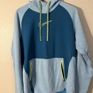 Nike Teal and Light Blue Therma-Fit Hoodie
